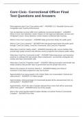 Core Civic- Correctional Officer Final Test Questions and Answers