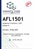 AFL1501 Assignment 5 &lpar;DETAILED ANSWERS&rpar; Semester 1 2025 - DISTINCTION GUARANTEED