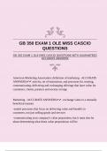 GB 350 EXAM 1 OLE MISS CASCIO QUESTIONS WITH GUARANTEED ACCURATE ANSWERS