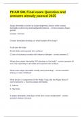 PHAR 501 Final exam Question and answers already passed 2025