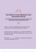 WA SURPLUS LINES BROKER EXAM QUESTIONS 202526 WITH GUARANTEED ACCURATE ANSWERS &vert;VERIFIED