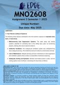 MNO2608 Assignment 5 (ANSWERS) Semester 1 2025 - DISTINCTION GUARANTEED