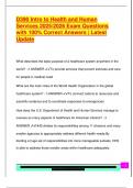 D390 Intro to Health and Human  Services 2025&sol;2026 Exam Questions  with 100&percnt; Correct Answers &vert; Latest  Update