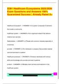 D391 Healthcare Ecosystems 2025&sol;2026  Exam Questions and Answers 100&percnt;  Guaranteed Success &vert; Already Rated A&plus;
