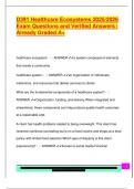 D391 Healthcare Ecosystems 2025&sol;2026  Exam Questions and Verified Answers &vert;  Already Graded A&plus;