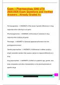 Exam 1 Pharmacology 3365 UTA  2025&sol;2026 Exam Questions and Verified  Answers &vert; Already Graded A&plus; 