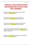 SURGICAL TECH CERTIFICATION  2025 BRAND NEW ACTUAL EXAM  WITH ANSWERS&period;