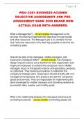 WGU C201 BUSINESS ACUMEN  OBJECTIVE ASSESSMENT AND PRE ASSESSMENT BANK 2025 BRAND NEW  ACTUAL EXAM WITH ANSWERS&period;