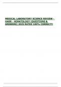 MEDICAL LABORATORY SCIENCE REVIEW - HARR - HEMATOLOGY &lpar;QUESTIONS & ANSWERS&rpar; 2025 RATED 100&percnt; CORRECT&excl;&excl;