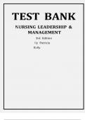Test Bank for Nursing Leadership & Management 3rd Edition by Patricia Kelly ISBN&semi;9781111306687 All Chapters 1-31 Fully Covered&vert;&vert;COMPLETE GUIDE A&plus;&vert;&vert;&period;