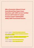     Micro Economics Edexcel A level Exam&vert;Brand New Expert Exam Questions with 100&percnt; Correct Verified Answers&vert;All Graded A&plus;&vert;Latest Premium Expert Update&lpar;2025-2026&rpar;&vert;100&percnt; Guaranteed Success&period;
