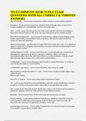 TELECOMMUNICATOR TCOLE EXAM QUESTIONS WITH ALL CORRECT & VERIFIED ANSWERS