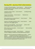 Nursing TAFE - Questions With Verified Solutions