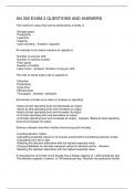 AN 300 EXAM 2 QUESTIONS AND ANSWERS