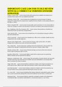 IMPORTANT CASE LAW FOR TCOLE REVIEW WITH ALL CORRECT & VERIFIED ANSWERS &lpar;UPDATED&rpar;