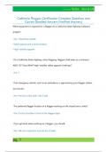 California Flagger Certification Complete Questions and  Correct Detailed Answers &lpar;Verified Answers