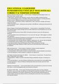 EDUCATIONAL LEADERSHIP FUNDAMENTALS TEST &lpar;ELF TEST&rpar; WITH ALL CORRECT & VERIFIED ANSWERS