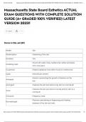 Massachusetts State Board Esthetics ACTUAL EXAM QUESTIONS WITH COMPLETE SOLUTION GUIDE &lpar;A&plus; GRADED 100&percnt; VERIFIED&rpar; LATEST VERSION 2025&excl;&excl;