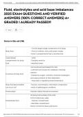Fluid&comma; electrolytes and acid base imbalances 2025 EXAM QUESTIONS AND VERIFIED ANSWERS &lpar;100&percnt; CORRECT ANSWERS&rpar; A&plus; GRADED &vert; ALREADY PASSED&excl;&excl;