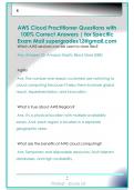 AWS Cloud Practitioner Exam Questions with 100&percnt; Correct Answers &vert; for Specific Exam Mail supergrades12&commat;gmail&period;com
