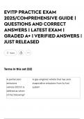 EVITP PRACTICE EXAM 2025&sol;COMPREHENSIVE GUIDE &vert; QUESTIONS AND CORRECT ANSWERS &vert; LATEST EXAM &vert; GRADED A&plus; &vert; VERIFIED ANSWERS &vert; JUST RELEASED
