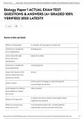 Biology Paper 1 ACTUAL EXAM TEST QUESTIONS & ANSWERS &lpar;A&plus; GRADED 100&percnt; VERIFIED&rpar; 2025 LATEST&excl;&excl;