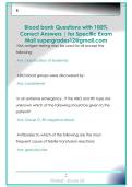 Blood bank Questions with 100&percnt;  Correct Answers &vert; for Specific Exam  Mail supergrades12&commat;gmail&period;com