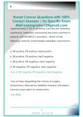 Breast Cancer Questions with 100&percnt;  Correct Answers &vert; for Specific Exam  Mail supergrades12&commat;gmail&period;com