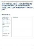 HSPA CRCST EXAM 2025 &vert; ALL QUESTIONS AND  CORRECT ANSWERS &vert; ALREADY GRADED A&plus; &vert;  LATEST EXAM &vert; VERIFIED ANSWERS &vert; COMPLETE  EXAM  