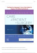 Test Bank for Alexander&rsquo;s Care of the Patient in Surgery 17th Edition by Rothrock&vert; Latest 2025
