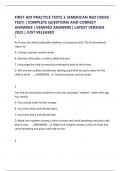 FIRST AID PRACTICE TESTS 3 &lpar;AMERICAN RED CROSS TEST&rpar; &vert; COMPLETE QUESTIONS AND CORRECT ANSWERS &vert; VERIFIED ANSWERS &vert; LATEST VERSION 2025 &vert; JUST RELEASED