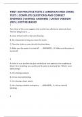 FIRST AID PRACTICE TESTS 2 &lpar;AMERICAN RED CROSS TEST&rpar; &vert; COMPLETE QUESTIONS AND CORRECT ANSWERS &vert; VERIFIED ANSWERS &vert; LATEST VERSION 2025 &vert; JUST RELEASED