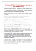 Nuisance Wildlife Control Operator questions and answers 2025