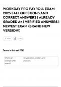 WORKDAY PRO PAYROLL EXAM 2025 &vert; ALL QUESTIONS AND CORRECT ANSWERS &vert; ALREADY GRADED A&plus; &vert; VERIFIED ANSWERS &vert; NEWEST EXAM &lpar;BRAND NEW VERSION&excl;&rpar;