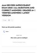 AAA DRIVERS IMPROVEMENT EXAM 2025 &vert; ALL QUESTIONS AND CORRECT ANSWERS &vert; GRADED A&plus; &vert; VERIFIED ANSWERS &vert; LATEST VERSION