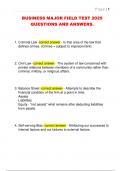 BUSINESS MAJOR FIELD TEST 2025  QUESTIONS AND ANSWERS&period;