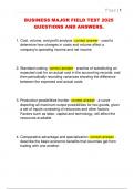 BUSINESS MAJOR FIELD TEST 2025  QUESTIONS AND ANSWERS&period; 