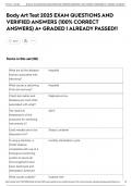 Body Art Test 2025 EXAM QUESTIONS AND VERIFIED ANSWERS &lpar;100&percnt; CORRECT ANSWERS&rpar; A&plus; GRADED &vert; ALREADY PASSED&excl;&excl;