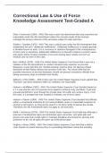 Correctional Law & Use of Force Knowledge Assessment Test-Graded A
