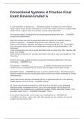 Correctional Systems & Practice Final Exam Review-Graded A