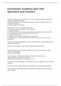 Corrections Academy Quiz One Questions and Answers