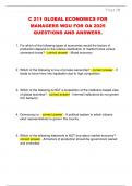 C 211 GLOBAL ECONOMICS FOR  MANAGERS WGU FOR OA 2025  QUESTIONS AND ANSWERS&period;