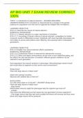 AP BIO UNIT 7 EXAM REVIEW CORRECT 100&percnt;  TOPIC 7&period;1 Introduction to Natural Selection - ANSWER ENDURING UNDERSTANDING EVO-1 Evolution is characterized by a change in the genetic makeup of a population over time and is supported by multiple lines of evidence