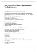 Corrections Final Exam Questions with Verified Answers
