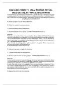 HESI ADULT HEALTH EXAM NEWEST ACTUAL EXAM 2025 QUESTIONS AND ANSWERS 
