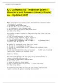 ICC California UST Inspector Exam>>  Questions and Answers Already Graded  A&plus;&hellip;Updated&vert; 2025