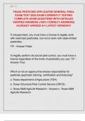 TEXAS PESTICIDE APPLICATOR GENERAL FINAL  EXAM TEST 2025 EXAM CURRENTLY TESTING  COMPLETE EXAM QUESTIONS WITH DETAILED  VERIFIED ANSWERS &lpar;100&percnt; CORRECT ANSWERS&rpar;  &sol;ALREADY GRADED A&plus;&sol; LATEST VERSION&excl;&excl;&excl;