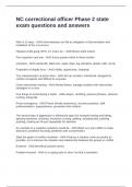NC correctional officer Phase 2 state exam questions and answers