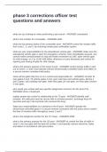 phase 3 corrections officer test questions and answers