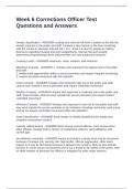 Week 6 Corrections Officer Test Questions and Answers